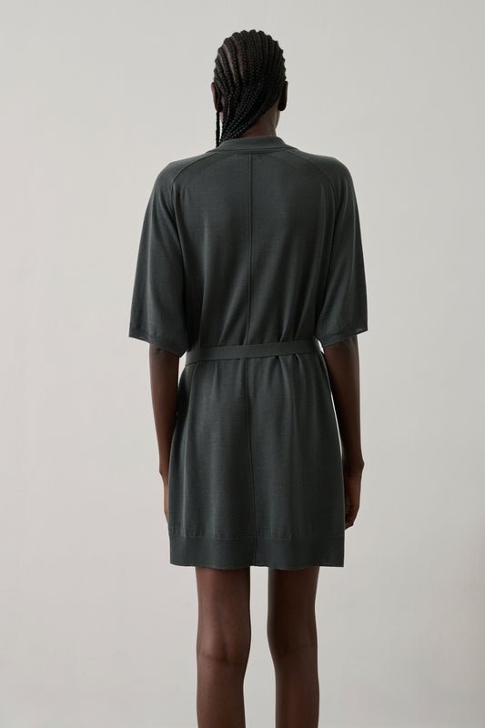 Robe Hilda - Gris/Bleu - Laine mérinos - Femme