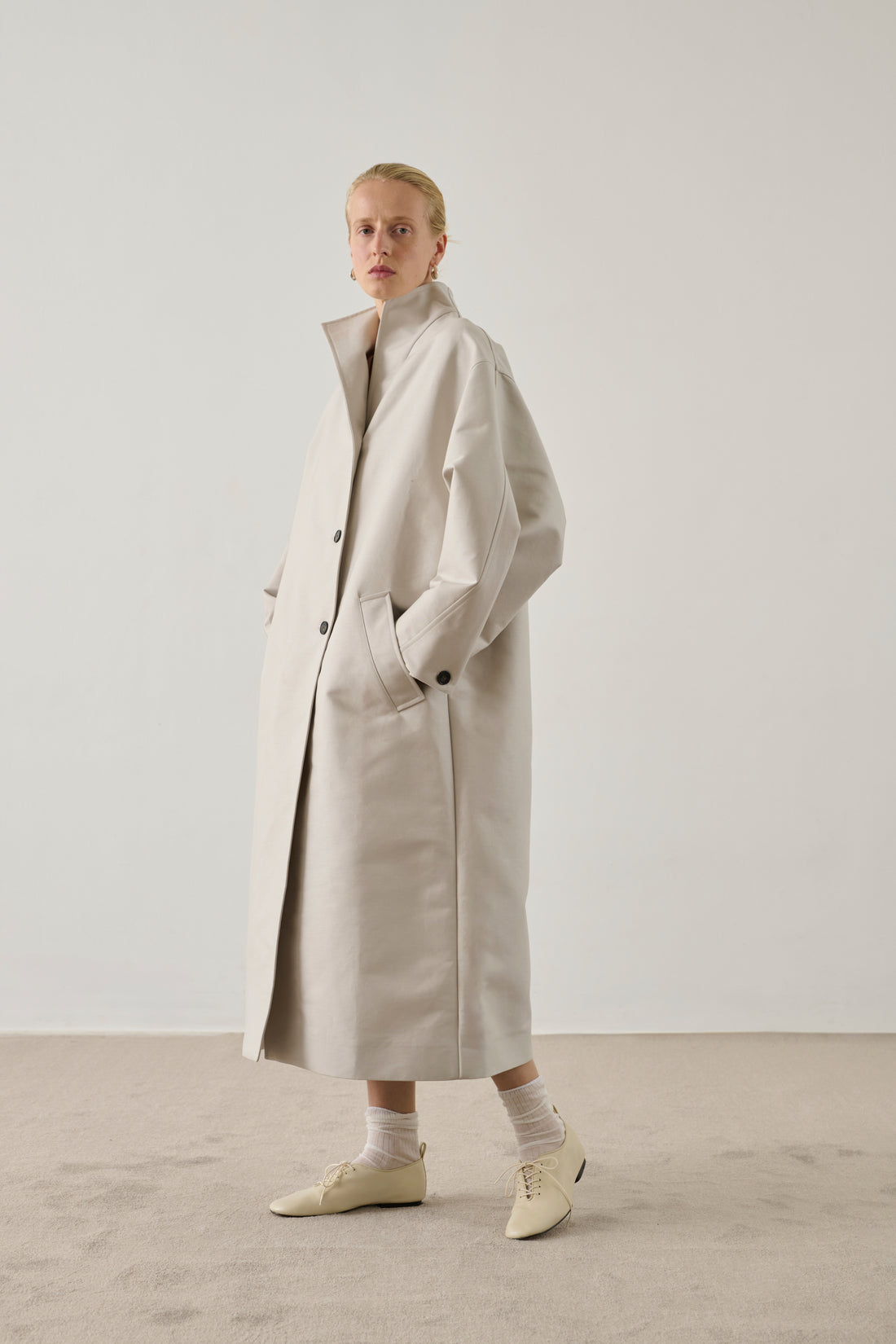Manteau Hyacinthe - Gris Clair - Coton - Femme