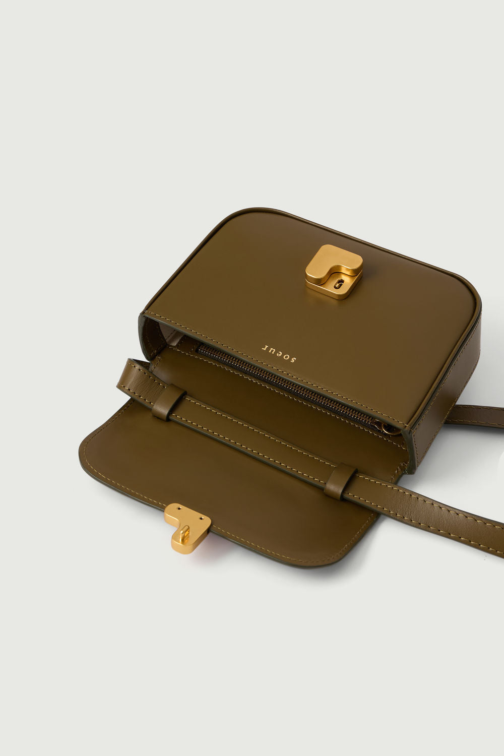 Sac Bell Very Mini - Kaki Doré - Cuir - Femme